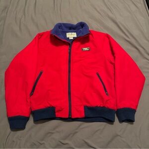 Vintage 90’s Women's Medium Red Blue L.L. Bean Warmup Jacket Made in USA